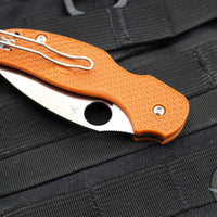 Spyderco Sage 5- Burnt Orange FRN Handle- Satin CPM-REX 121 Steel Blade C123BORP