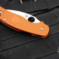 Spyderco Sage 5- Burnt Orange FRN Handle- Satin CPM-REX 121 Steel Blade C123BORP