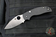 Spyderco Sage 6 Button Lock Folder- Carbon Fiber/Black G-10 Handle- Satin CPM S30V Blade C123CFBCLP