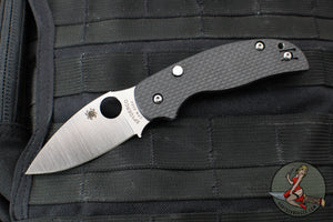 Spyderco Sage 6 Button Lock Folder- Carbon Fiber/Black G-10 Handle- Satin CPM S30V Blade C123CFBCLP