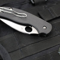 Spyderco Sage 6 Button Lock Folder- Carbon Fiber/Black G-10 Handle- Satin CPM S30V Blade C123CFBCLP