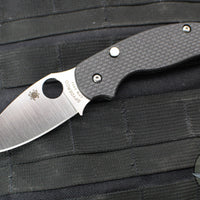 Spyderco Sage 6 Button Lock Folder- Carbon Fiber/Black G-10 Handle- Satin CPM S90V Blade C123CFBCLS90VP