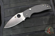 Spyderco Sage 6 Button Lock Folder- Carbon Fiber/Black G-10 Handle- Satin CPM S90V Blade C123CFBCLS90VP