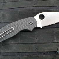 Spyderco Sage 6 Button Lock Folder- Carbon Fiber/Black G-10 Handle- Satin CPM S90V Blade C123CFBCLS90VP