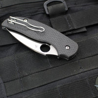 Spyderco Sage 6 Button Lock Folder- Carbon Fiber/Black G-10 Handle- Satin CPM S90V Blade C123CFBCLS90VP