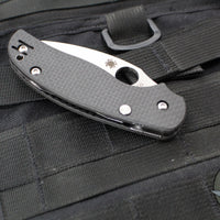 Spyderco Sage 6 Button Lock Folder- Carbon Fiber/Black G-10 Handle- Satin CPM S90V Blade C123CFBCLS90VP