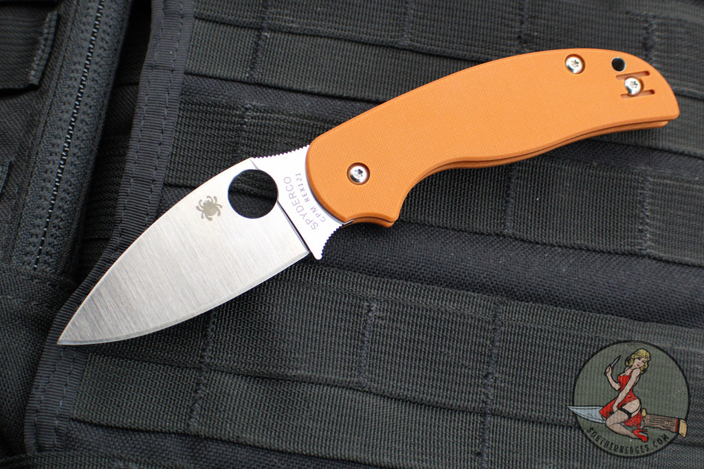 Spyderco Sage 5- Burnt Orange G-10 Handle- Satin CPM-REX 121 Steel Blade C123GBORP