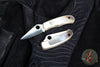 Spyderco Bug Slipjoint- Nickel Silver Handle- Abalone Inlay- Satin Blade C133AP