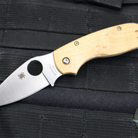 Spyderco Chaparral- SLIPIT Slipjoint- Maple Wood Handle- Satin Flat Ground Knife C152NLWDP