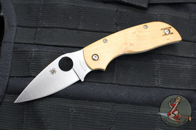 Spyderco Chaparral- SLIPIT Slipjoint- Maple Wood Handle- Satin Flat Ground Knife C152NLWDP