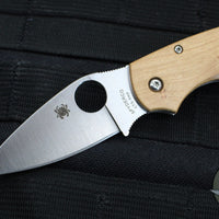 Spyderco Chaparral- SLIPIT Slipjoint- Maple Wood Handle- Satin Flat Ground Knife C152NLWDP