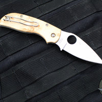 Spyderco Chaparral- SLIPIT Slipjoint- Maple Wood Handle- Satin Flat Ground Knife C152NLWDP