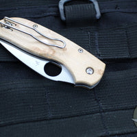 Spyderco Chaparral- SLIPIT Slipjoint- Maple Wood Handle- Satin Flat Ground Knife C152NLWDP