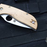 Spyderco Chaparral- SLIPIT Slipjoint- Maple Wood Handle- Satin Flat Ground Knife C152NLWDP