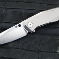 Spyderco Techno Flipper- Bead Blast Titanium Handle- Satin Flat Ground Sheepsfoot Knife C158TIP3