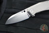 Spyderco Techno Flipper- Bead Blast Titanium Handle- Satin Flat Ground Sheepsfoot Knife C158TIP3