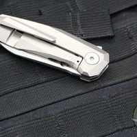 Spyderco Techno Flipper- Bead Blast Titanium Handle- Satin Flat Ground Sheepsfoot Knife C158TIP3