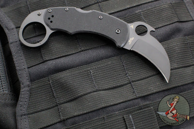 Spyderco Karahawk Karambit Folder with Emerson Wave Opener Black Blade and Handle C170GBBKP