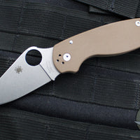 Spyderco Para 3 Folder- Brown G-10 Handle- Stonewash CPM 15V Steel C223GPBN15V