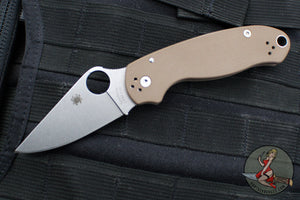 Spyderco Para 3 Folder- Brown G-10 Handle- Stonewash CPM 15V Steel C223GPBN15V