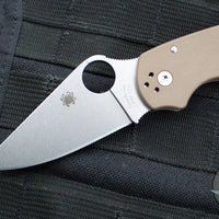 Spyderco Para 3 Folder- Brown G-10 Handle- Stonewash CPM 15V Steel C223GPBN15V