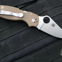 Spyderco Para 3 Folder- Brown G-10 Handle- Stonewash CPM 15V Steel C223GPBN15V