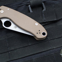 Spyderco Para 3 Folder- Brown G-10 Handle- Stonewash CPM 15V Steel C223GPBN15V