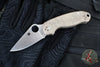 Spyderco Para 3 Folder- Brown Canvas Micarta Handle- Satin CPM CRU-WEAR Blade C223MPCW