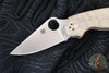 Spyderco Para 3 Folder- Brown Canvas Micarta Handle- Satin CPM CRU-WEAR Blade C223MPCW