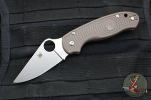 Spyderco Para 3 Folder- Lightweight- Brown FRN- Satin CPM-15V Plain Edge C223PBN15V