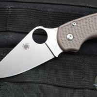 Spyderco Para 3 Folder- Lightweight- Brown FRN- Satin CPM-15V Plain Edge C223PBN15V