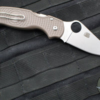 Spyderco Para 3 Folder- Lightweight- Brown FRN- Satin CPM-15V Plain Edge C223PBN15V