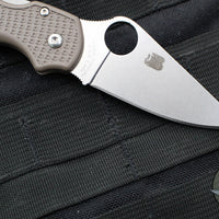 Spyderco Para 3 Folder- Lightweight- Brown FRN- Satin CPM-15V Plain Edge C223PBN15V