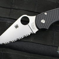 Spyderco Para 3 Lightweight Folder- Black FRN Handle- Satin Serrated Edge C223SBK