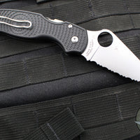 Spyderco Para 3 Lightweight Folder- Black FRN Handle- Satin Serrated Edge C223SBK