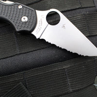 Spyderco Para 3 Lightweight Folder- Black FRN Handle- Satin Serrated Edge C223SBK