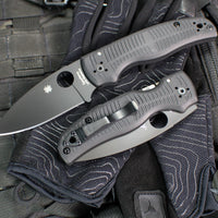 Spyderco Shaman- Compression Lock- Drop Point- Salt Edition- Black G-10 Handle- Black Magnacut Blade C229GMCBKP