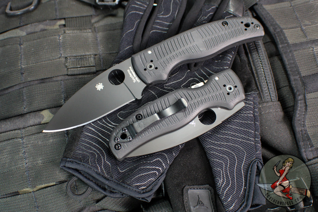 Spyderco Shaman- Compression Lock- Drop Point- Salt Edition- Black G-10 Handle- Black Magnacut Blade C229GMCBKP