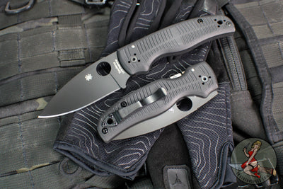 Spyderco Shaman- Compression Lock- Drop Point- Salt Edition- Black G-10 Handle- Black Magnacut Blade C229GMCBKP