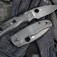 Spyderco Shaman- Compression Lock- Drop Point- Salt Edition- Black G-10 Handle- Black Magnacut Blade C229GMCBKP