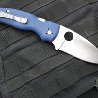 Spyderco Shaman- Cobalt Blue G-10 Handle- Satin Saber Ground SPY27 Steel Blade- Compression Lock Knife C229GPCBL