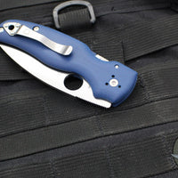 Spyderco Shaman- Cobalt Blue G-10 Handle- Satin Saber Ground SPY27 Steel Blade- Compression Lock Knife C229GPCBL