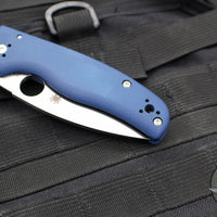 Spyderco Shaman- Cobalt Blue G-10 Handle- Satin Saber Ground SPY27 Steel Blade- Compression Lock Knife C229GPCBL