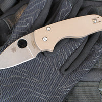 Spyderco Lil' Native- Brown G-10 Handle- Satin Flat Ground 15V Blade C230GPBN15V