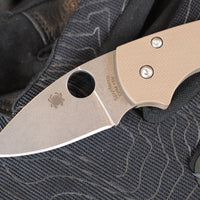 Spyderco Lil' Native- Brown G-10 Handle- Satin Flat Ground 15V Blade C230GPBN15V