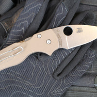 Spyderco Lil' Native- Brown G-10 Handle- Satin Flat Ground 15V Blade C230GPBN15V