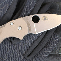 Spyderco Lil' Native- Brown G-10 Handle- Satin Flat Ground 15V Blade C230GPBN15V
