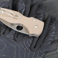 Spyderco Lil' Native- Brown G-10 Handle- Satin Flat Ground 15V Blade C230GPBN15V