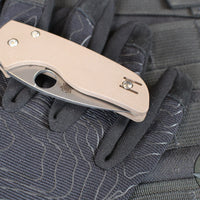 Spyderco Lil' Native- Brown G-10 Handle- Satin Flat Ground 15V Blade C230GPBN15V