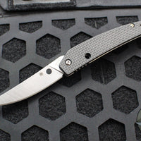 Spyderco Ikuchi Carbon Fiber Handle Satin Flat Ground Compression Lock C242CFP